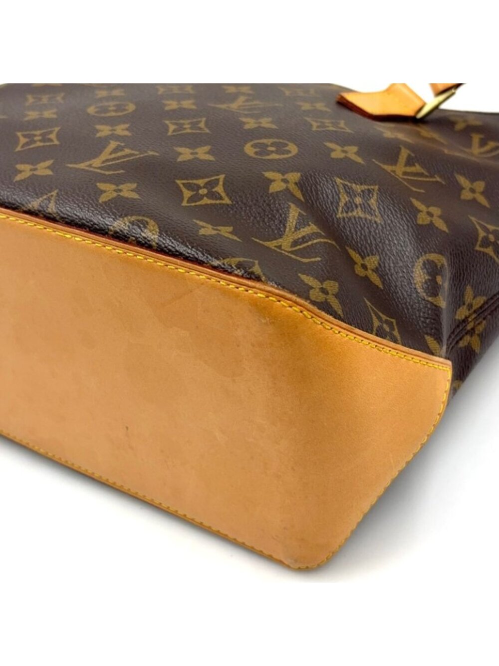 Louis Vuitton Cabas Piano Monogram Leather Brown Light Tote Gold - Picture 12 of 15